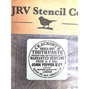 NEW JRV 15mil Reusable Cracroft's Toothpaste Label Stencil 11.5x11.5